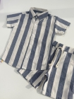 Conjunto Linho Listras Azul