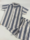 Conjunto Linho Listras Azul