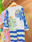 Pijama Manga Longa Dino Azul