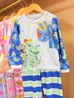 Pijama Manga Longa Dino Azul