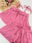 Conjunto Laço Cor Rosa