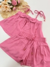 Conjunto Laço Cor Rosa