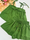 Conjunto Laço Cor Verde Musgo
