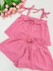 Conjunto Laço Cor Rosa