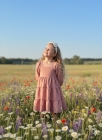 Vestido Manga Longa Rosa Seco
