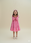 Vestido Manga Longa Rosa