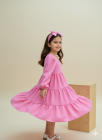 Vestido Manga Longa Rosa