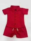 Conjunto Mauricinho Linho Vermelho