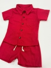 Conjunto Mauricinho Linho Vermelho