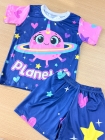 Pijama Manga Curta Planetas