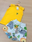 Conjunto Amarelo Animais Regata