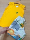 Conjunto Amarelo Animais Regata