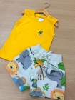 Conjunto Amarelo Animais Regata
