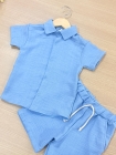 Conjunto Mauricinho Linho Azul