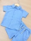 Conjunto Mauricinho Linho Azul