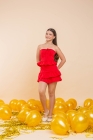 Conjunto Peplum Short Saia Vermelho