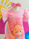 Vestido Trapézio Ursinha Laço