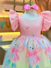 Vestido Rosa Ursinha Patins