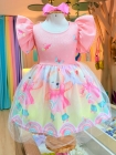 Vestido Rosa Ursinha Patins