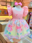 Vestido Rosa Ursinha Patins