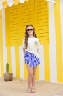Conjunto Short Saia Lemon Azul
