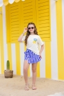 Conjunto Short Saia Lemon Azul