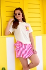 Conjunto Short Saia Lemon Rosa