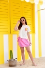 Conjunto Short Saia Lemon Rosa