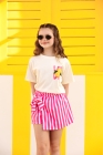 Conjunto Short Saia Lemon Rosa