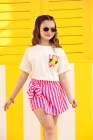 Conjunto Short Saia Lemon Rosa