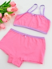 Kit Top + Calcinha Boxer Rosa Chiclete Juvenil