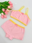 Kit Top + Calcinha Boxer Rosa Claro Juvenil