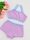 Kit Top + Calcinha Boxer Lilás Juvenil