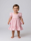 Vestido Princesa Rosa Bebe 1 ano baby (Premium)
