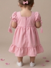 Vestido Princesa Rosa Bebe 1 ano baby (Premium)