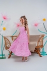 Vestido Listras Rosa F.