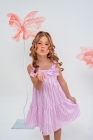 Vestido Listras Rosa