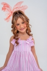 Vestido Listras Rosa