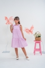 Vestido Listras Rosa