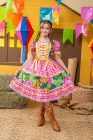 Vestido Junino Xadrez Maria Flor Verde (NA)