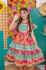 Vestido Junino Xadrez Carolina Pink (NA)