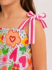 Conjunto Flores Listras Rosa