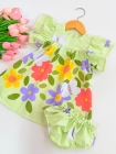 Vestido Baby com Calcinha - Verde Flores