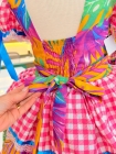 Vestido Junino Xadrez Maria Flor Amarelo Colorido (NA)