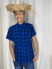 Camisa Masculina Xadrez Azul 