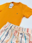  Conjunto Laranja Moletom Estampa (Premium)