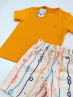  Conjunto Laranja Moletom Estampa (Premium)