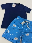 Conjunto Azul Peixes Moletom (Premium)