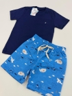 Conjunto Azul Peixes Moletom (Premium)