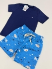 Conjunto Azul Peixes Moletom (Premium)